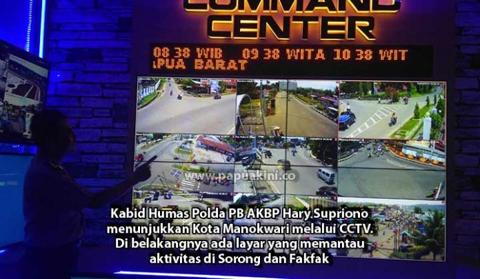 command-center-polda-papua-barat Polda Papua Barat Pantau Manokwari 1 x 24 Jam via CCTV