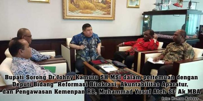 Komit SAKIP dan Refocusing Basis Kinerja, Bupati Sorong Datangi Kemenpan RB