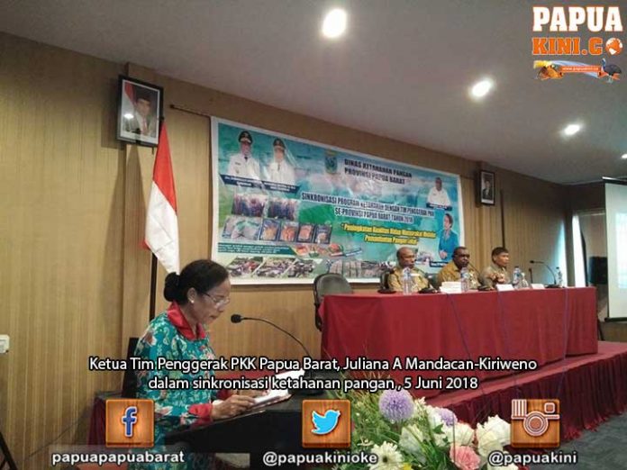First Lady Papua Barat Minta PKK Topang Ketahanan Pangan