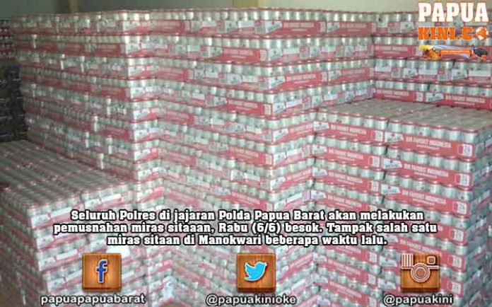 Besok Pemusnahan Miras di Jajaran Polres di Papua Barat