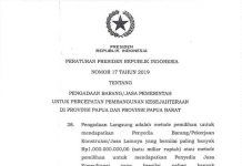 Perpres Nomor 17 Tahun 2019 Proyek 1 M Penunjukan Langsung di Papua Barat Perpres Nomor 17 Tahun 2019 Proyek 1 M Penunjukan Langsung di Papua Barat