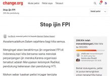 Petisi Stop Ijin FPI Tembus 200 Ribu Petisi Stop Ijin FPI Tembus 200 Ribu