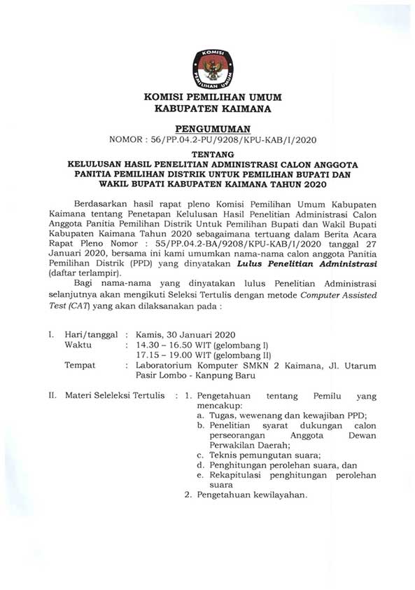 pengumuman-kpu-kaimana_1