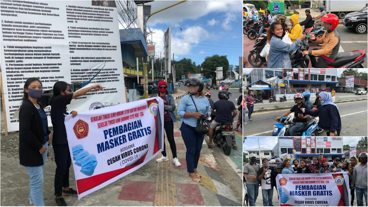 Bagi masker STIH Bintuni Manokwari dan STIE Mah Eisa