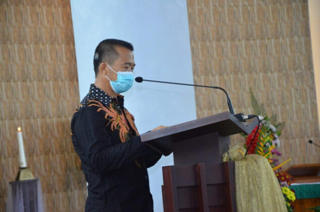 Uskup Manokwari Sorong Resmikan Menara Lonceng Paroki Santo Agustinus Manokwari