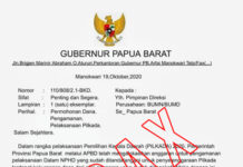 Surat Catut Nama Gubernur Papua Barat Beredar Surat Catut Nama Gubernur Papua Barat Beredar