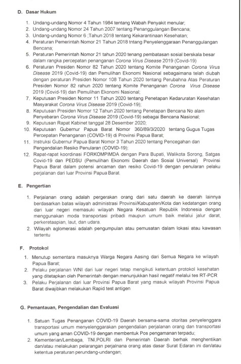 Antisipasi Mutasi Covid-19, WNA Dilarang Masuk Papua Barat