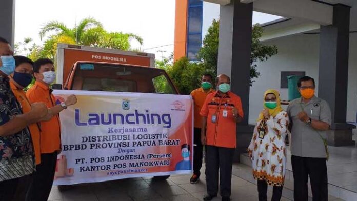 BPBD Papua Barat Gandeng Pos Manokwari Distribusi Masker
