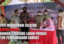 Bupati Manokwari Selatan Hibahkan 1 Hektare Lahan Pribadi Untuk Samsat Bupati Manokwari Selatan Hibahkan 1 Hektare Lahan Pribadi Untuk Samsat
