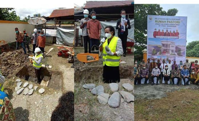 Gubernur Letakkan Batu Pertama Pastori GKI Efrata Sumber Boga