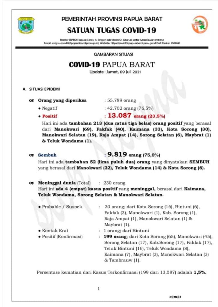 RSUD Papua Barat Stop Sementara Terima Pasien Covid-19