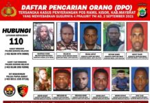 Polda Papua Barat Sebar Foto DPO Penyerangan Posramil Kisor Polda Papua Barat Sebar Foto DPO Penyerangan Posramil Kisor