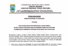 Ini 3 Besar Seleksi Jabatan Eselon II Pemprov Papua Barat Ini 3 Besar Seleksi Jabatan Eselon II Pemprov Papua Barat