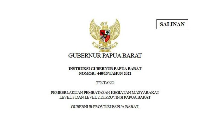 Susahnya Pertahankan PPKM Level 1, Manokwari Kembali ke Level 2