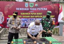 Renovasi Tugu Pepera Irian Barat di Manokwari