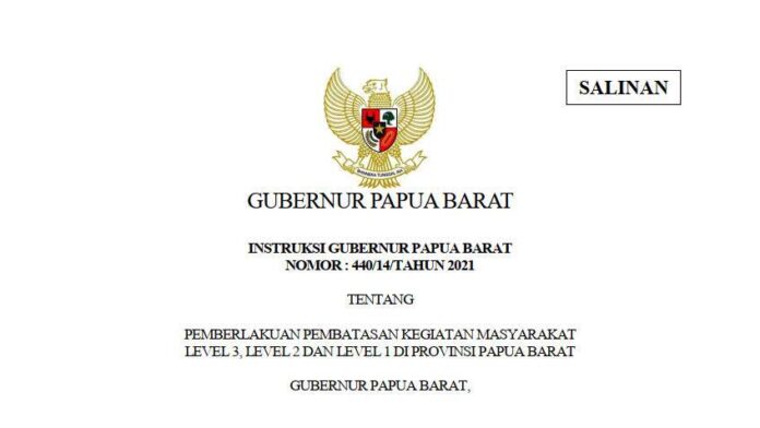 Perpanjangan PPKM Papua Barat, Tinggal 3 Kabupaten Level 3