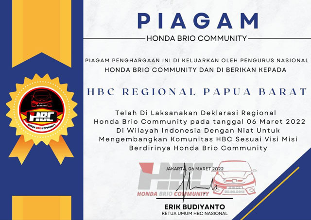 Honda Brio Community Hadir di Papua Barat