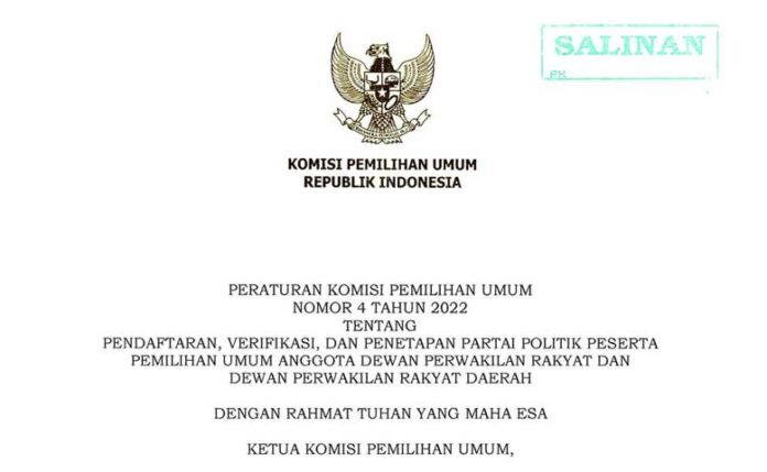 Pendaftaran Parpol Peserta Pemilu Mulai 1 Agustus 2022, Ini Jadwalnya