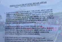 Suku Besar Arfak Minta Pemerintah Pusat Ambil Alih Pembentukan DOB Manokwari Barat Suku Besar Arfak Minta Pemerintah Pusat Ambil Alih Pembentukan DOB Manokwari Barat
