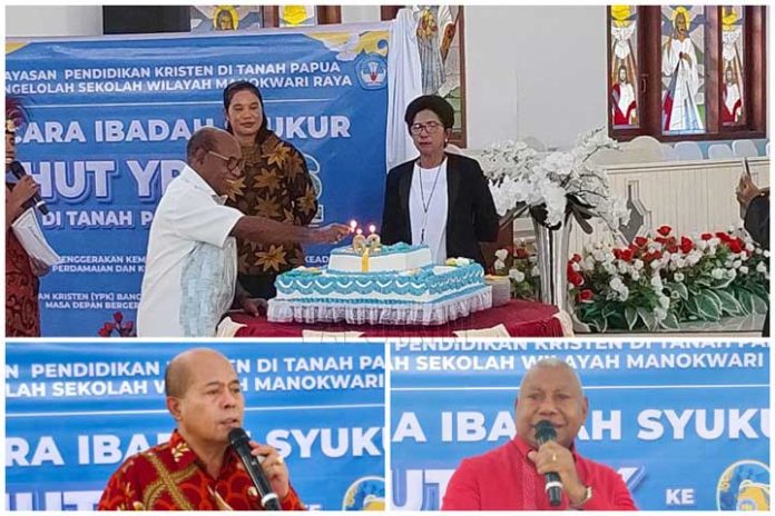 HUT-62-YPK-di-Tanah-Papua-Nataniel-Mandacan-Dominggus-Mandacan-Sekda-Manokwari Kelola 784 Sekolah, YPK di Tanah Papua Harap Perhatian Pusat dan Daerah