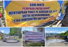 Demo Tutup Jalan, Kontraktor OAP Papua Barat Minta Proyek 350 M Demo Tutup Jalan, Kontraktor OAP Papua Barat Minta Proyek 350 M