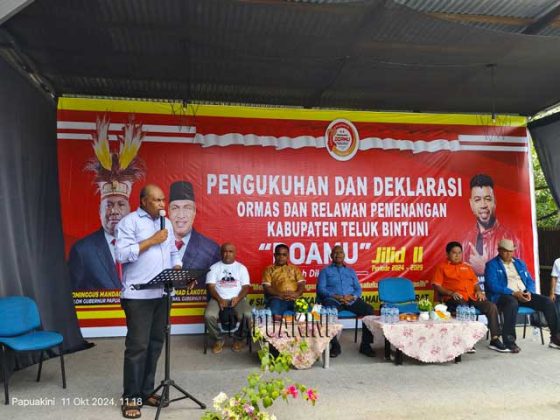 Doamu Kukuhkan 101 Ormas dan Relawan Pemenangan di Teluk Bintuni