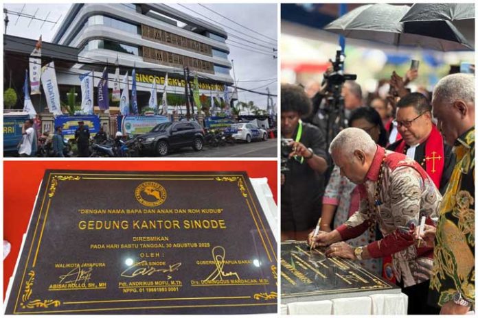 Ingatkan 1 Untuk 6, 6 Untuk 1, Gubernur Papua Barat Resmikan Kantor Sinode GKI di Tanah Papua