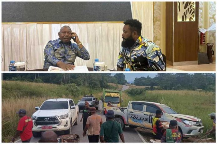 Setelah Bertemu Gubernur, Masyarakat Yamor Buka Palang Jalan Trans Lintas Papua Tengah dan Papua Barat