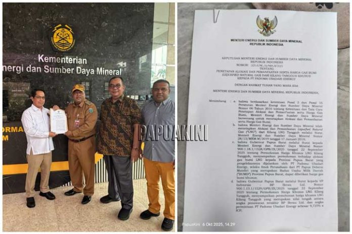 Menteri ESDM Terbitkan SK Harga LNG Kilang Tangguh Untuk BUMD Papua Barat