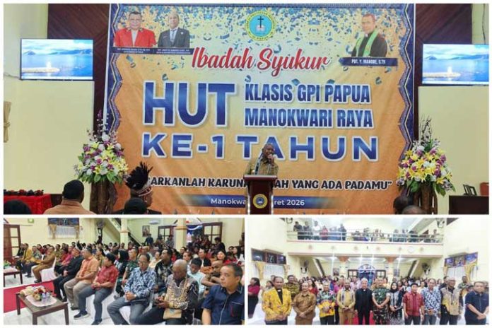 Hadiri Ibadah Syukur HUT 1 Klasis GPI Papua, Gubernur Papua Barat Ingatkan Peran Gereja