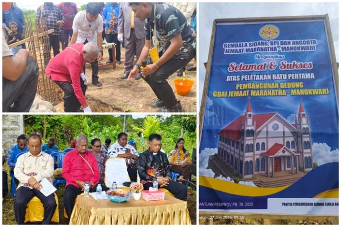 Pembangunan GBAI Maranatha Manokwari Dimulai, Dominggus Mandacan Bantu 200 Sak Semen