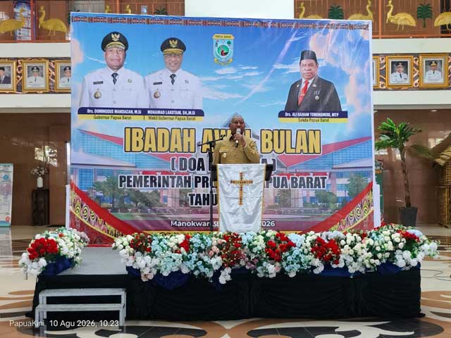 Gubernur-Papua-Barat-ibadah-bersama-awal-Agustus Kejujuran, Integritas, Kasih, dan Pengabdian Harus Jadi Landasan Utama ASN Papua Barat
