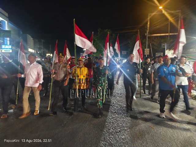KNPI-Papua-Barat-renungan-malam-merah-putih-HUT-81-RI KNPI Papua Barat Gelar Renungan Malam, Kibarkan 1000 Bendera
