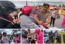 Polres Kaimana Bagi Bendera Merah Putih Polres Kaimana Bagi Bendera Merah Putih