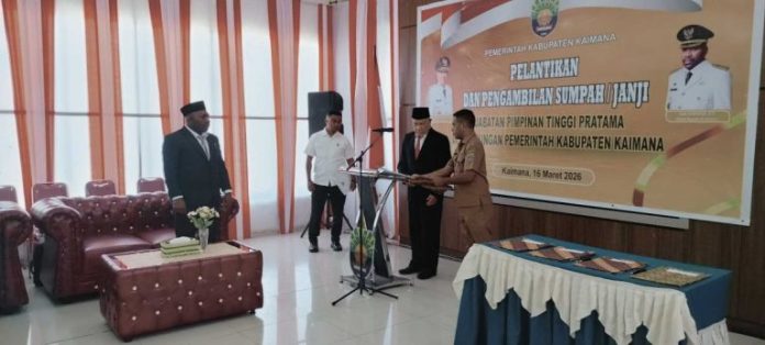 Bupati Kaimana lantik pejabat Bupati Kaimana Rombak Kabinet, Lantik 4 Pejabat Eselon II