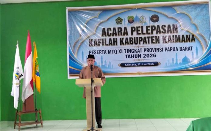 Bupati-Kaimana-pelepasan-kontingen-MTQ Jadi Tuan Rumah MTQ Papua Barat 2026, Bupati Kaimana Lepas Kontingen Daerah