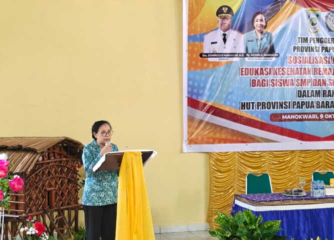 Ketua-PKK-Papua-Barat-kegiatan-Prafi Sambut HUT ke-27 Papua Barat, PKK Gelar Pembinaan Karakter dan Pola Hidup Sehat untuk Pelajar di Prafi