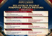 Pemprov Papua Barat Rotasi 4 Pejabat, Gubernur Lantik 3 Kepala Badan 1 Kepala Dinas Pemprov Papua Barat Rotasi 4 Pejabat, Gubernur Lantik 3 Kepala Badan 1 Kepala Dinas
